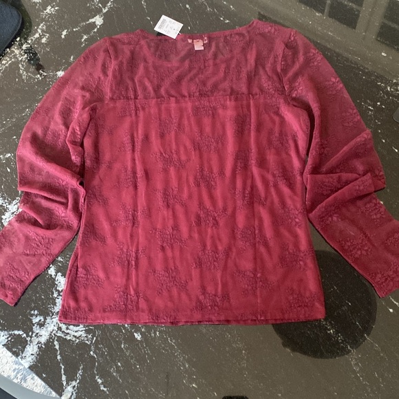 J. Crew Burgundy Floral Lace Lined Top w Stretch Small NWT Sold Out at J. Crew! - Picture 5 of 6